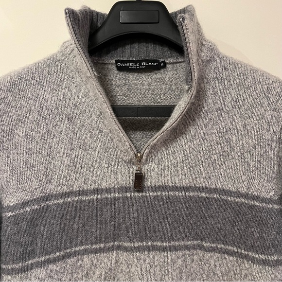 Daniele Blasi 1/4 Zip Sweater Made In Italy - Picture 2 of 6